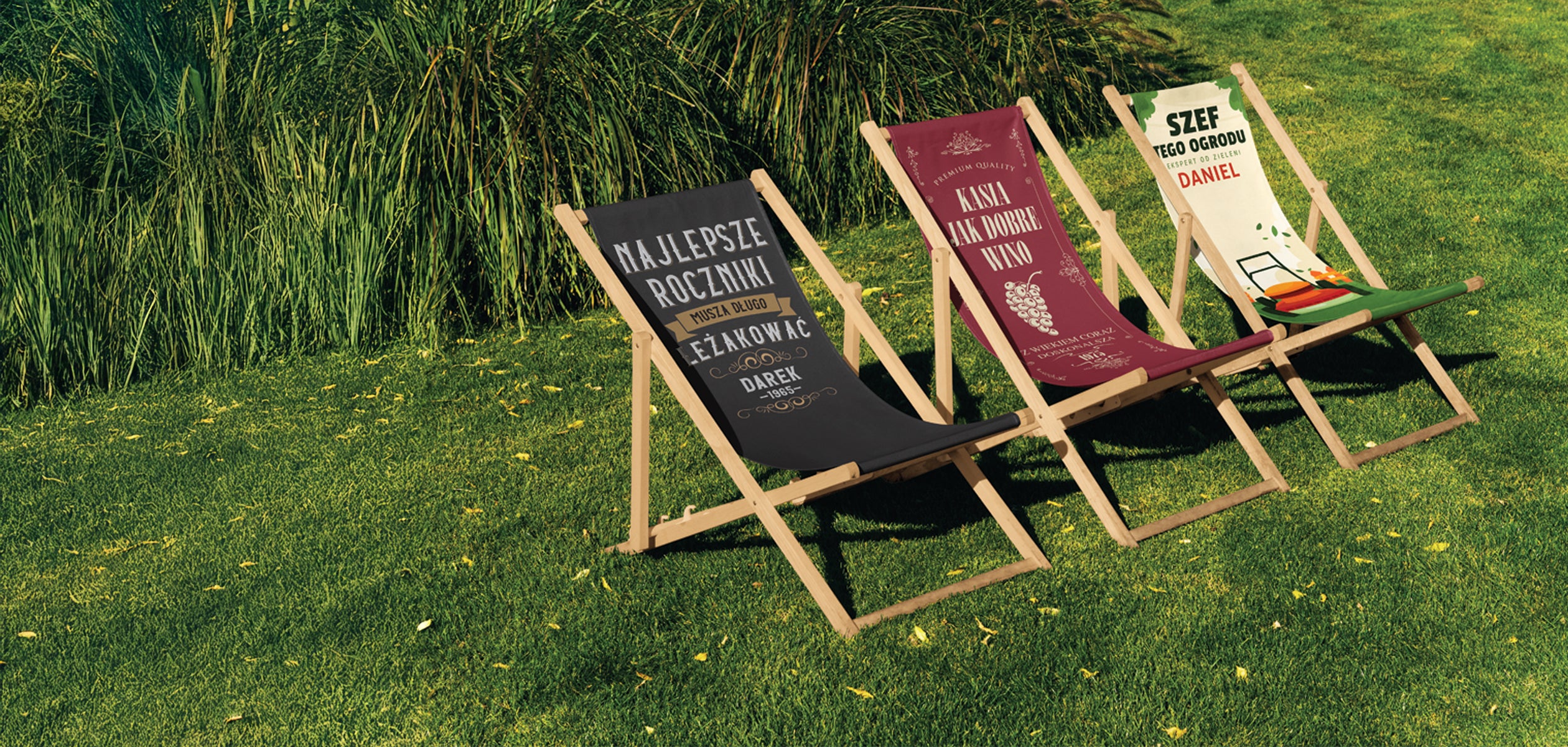 Leżaki z <br>
nadrukiem