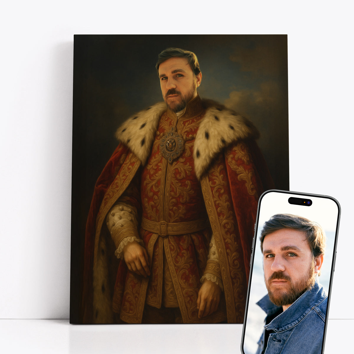 Personalizowany Obraz „Król Regent” z Twojego Zdjęcia - Królewski Portret Na Płótnie