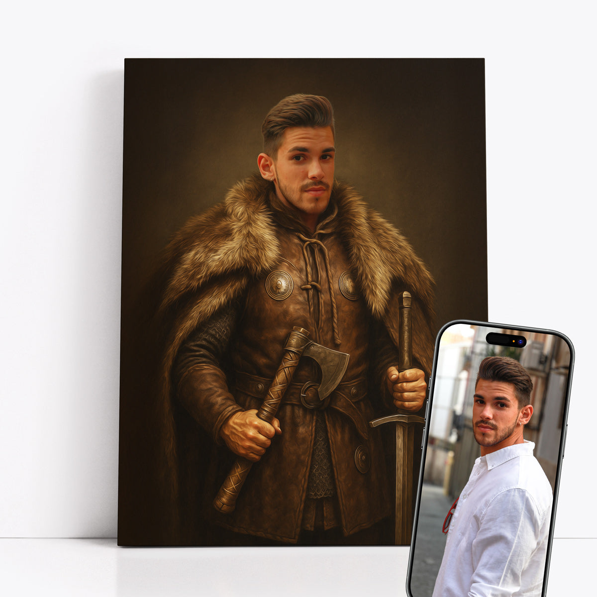 Personalizowany obraz Wiking z Twojego zdjęcia - portret na płótnie