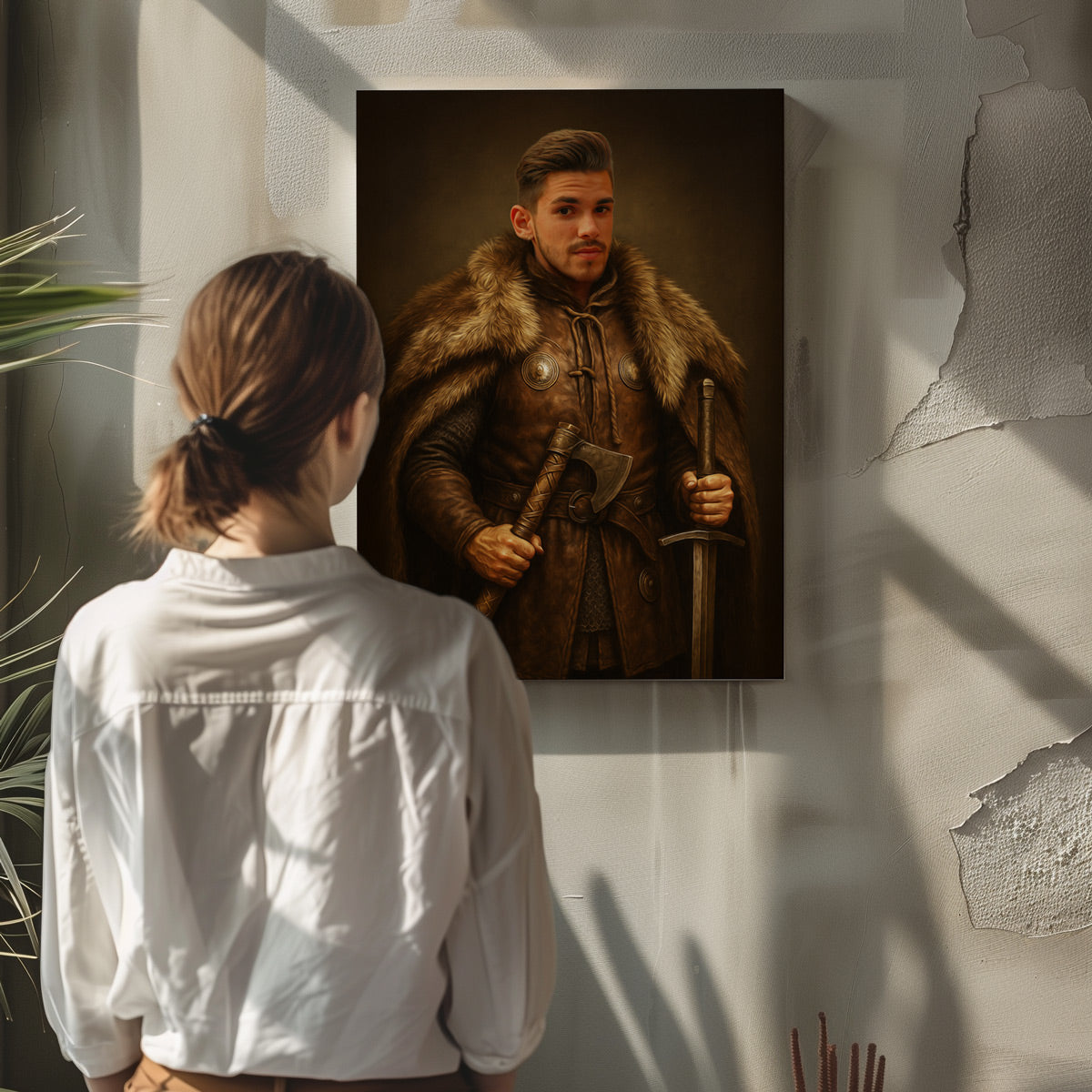 Personalizowany obraz Wiking z Twojego zdjęcia - portret na płótnie