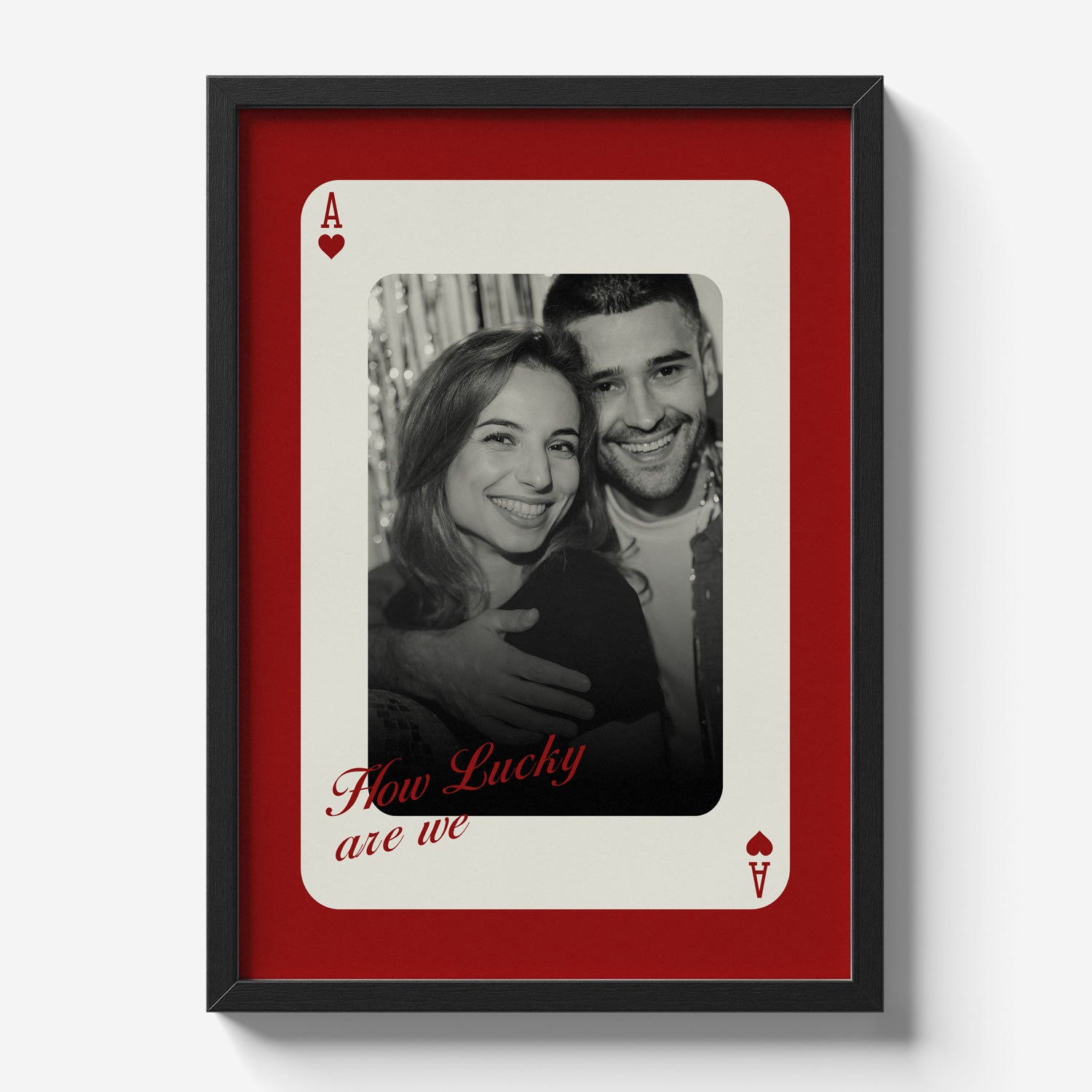 Personalizowany plakat dla pary As Serca - karta ze zdjęciem