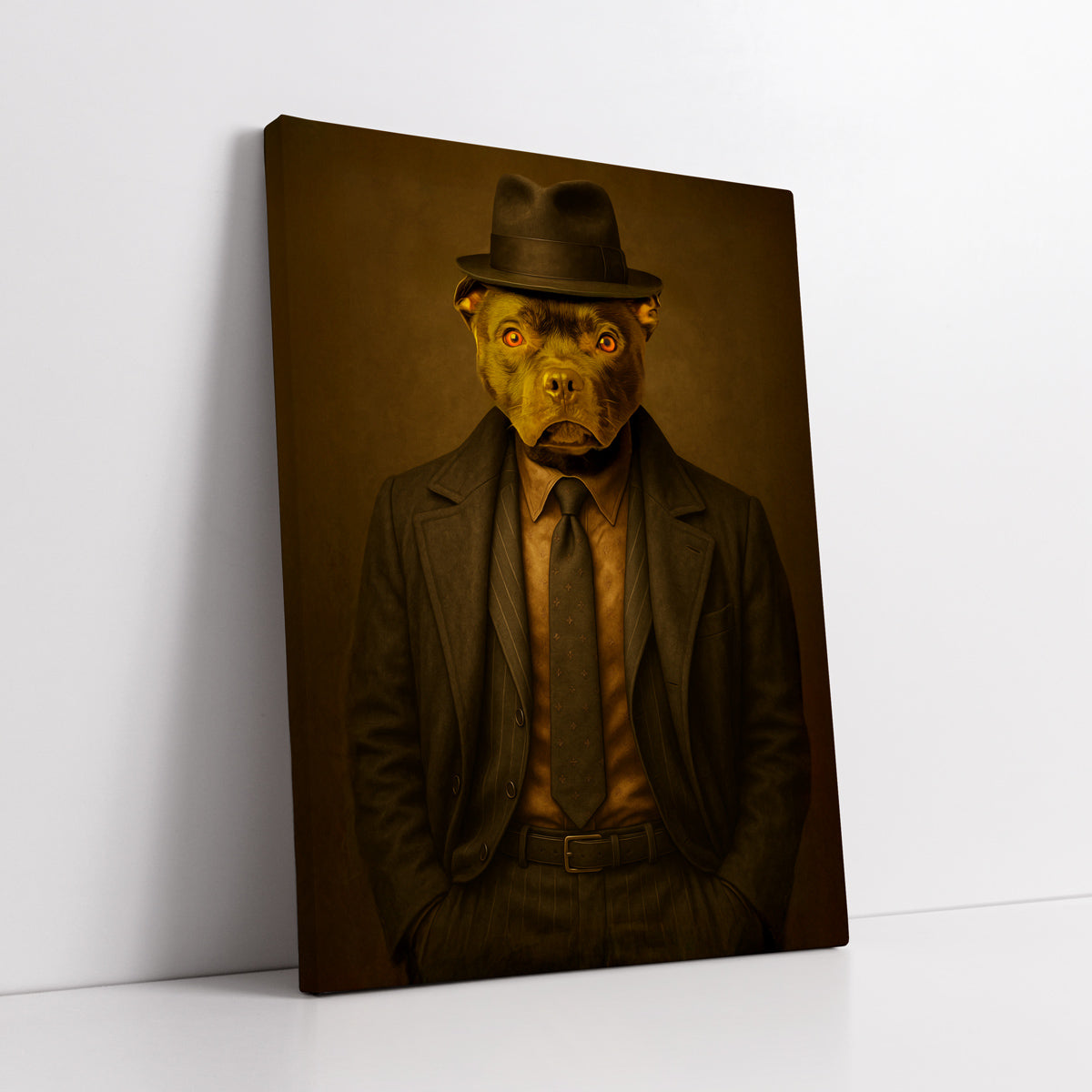 personalizowany portret zwierzaka ze zdjęcia na płótnie – styl humorystyczny