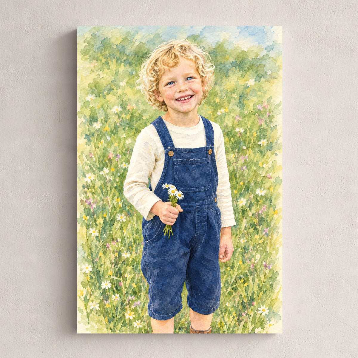 Akwarelowy ogród — personalizowany obraz na płótnie ze zdjęcia, przykład obrazu w rozmiarze 20×30 cm
