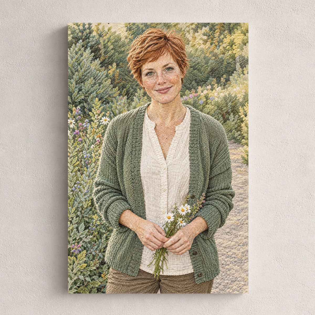 Haft malarski — personalizowany obraz na płótnie ze zdjęcia, przykład obrazu w rozmiarze 20×30 cm