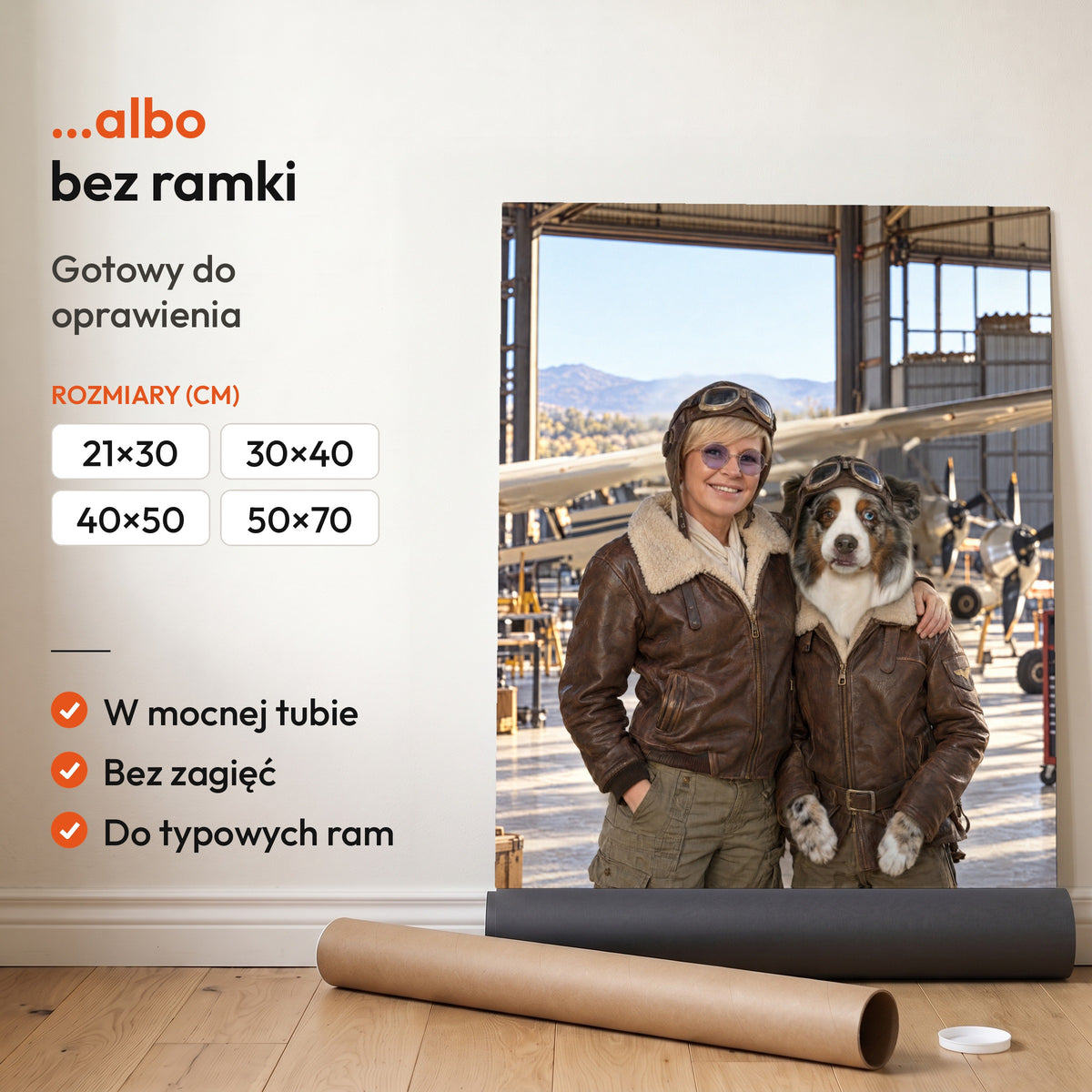 Asy Przestworzy — plakat z psem — bez ramki, gotowy do oprawienia C-PL-ROY-PET-06-2130-NF