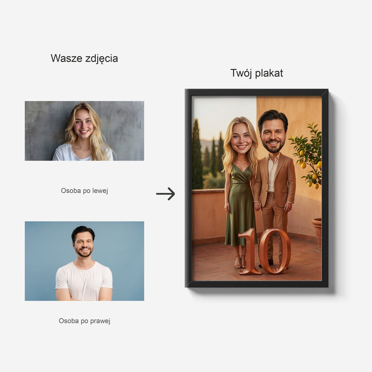 Nasze Dolce Vita — dwa zdjęcia źródłowe i portret po personalizacji C-PL-KAR-DOUB-09-2130-NF