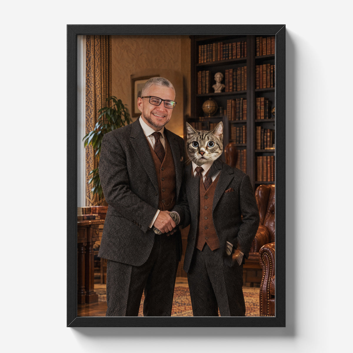 Dżentelmeńska Umowa — plakat z kotem — w czarnej ramce C-PL-ROY-PET-04-2130-NF