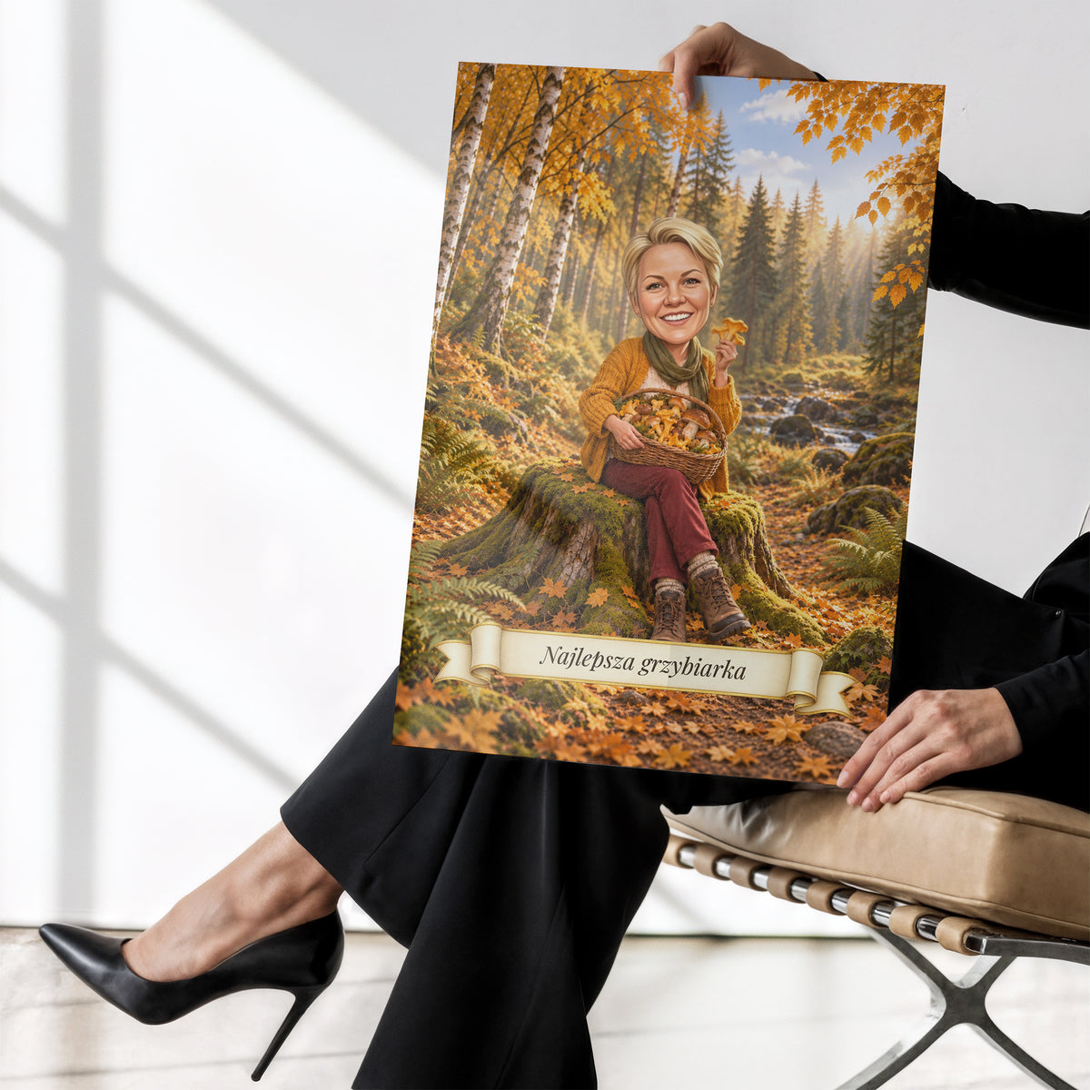 Grzybiarka — plakat w dłoniach C-PL-KAR-11-2130-NF