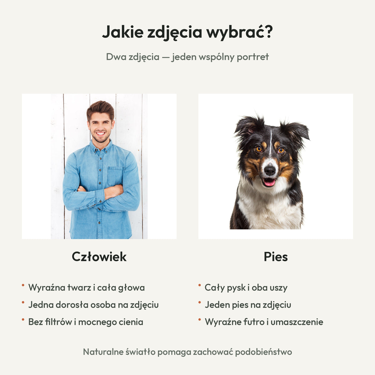 Hrabia i Powiernik — obraz na płótnie z psem — jakie dwa zdjęcia wybrać