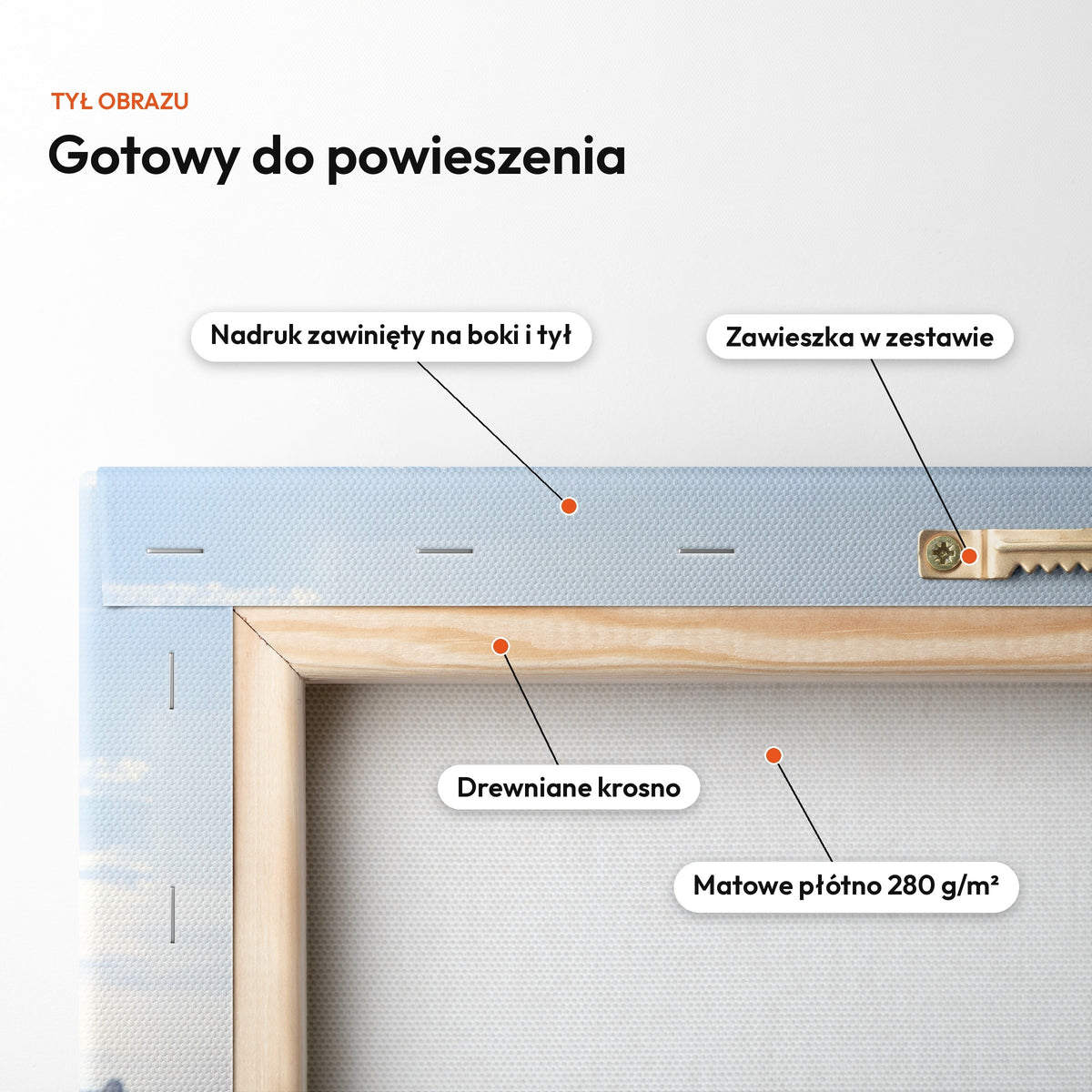 Jeździec Górskiego Szlaku — tył obrazu z zawinięciem nadruku C-CV-ROY-27-2030