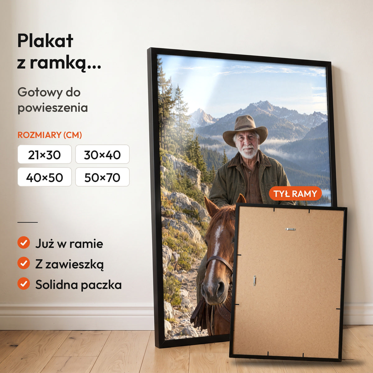 Jeździec Górskiego Szlaku — plakat z ramką C-PL-ROY-27-2130-NF