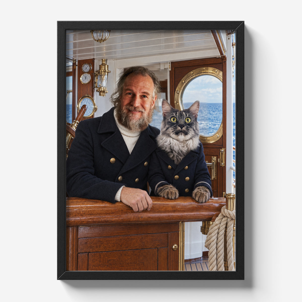 Kapitanowie Przygody — plakat z kotem — w czarnej ramce C-PL-ROY-PET-07-2130-NF