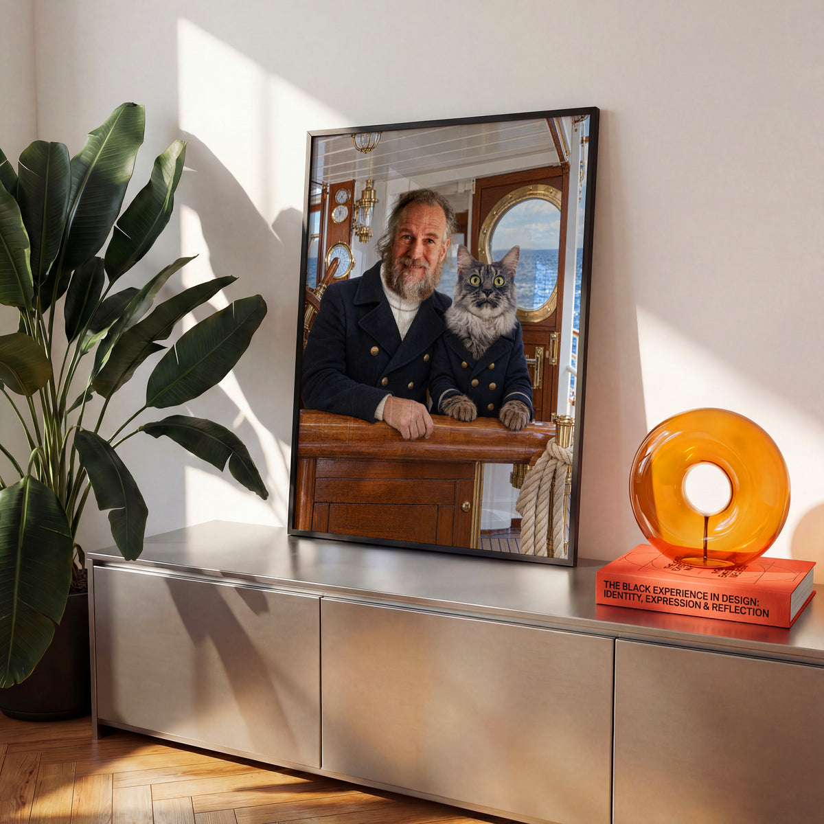 Kapitanowie Przygody — plakat z kotem — na komodzie C-PL-ROY-PET-07-2130-NF