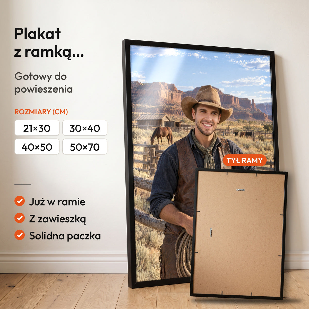 Kowboj z Rancza — plakat z ramką C-PL-ROY-26-2130-NF