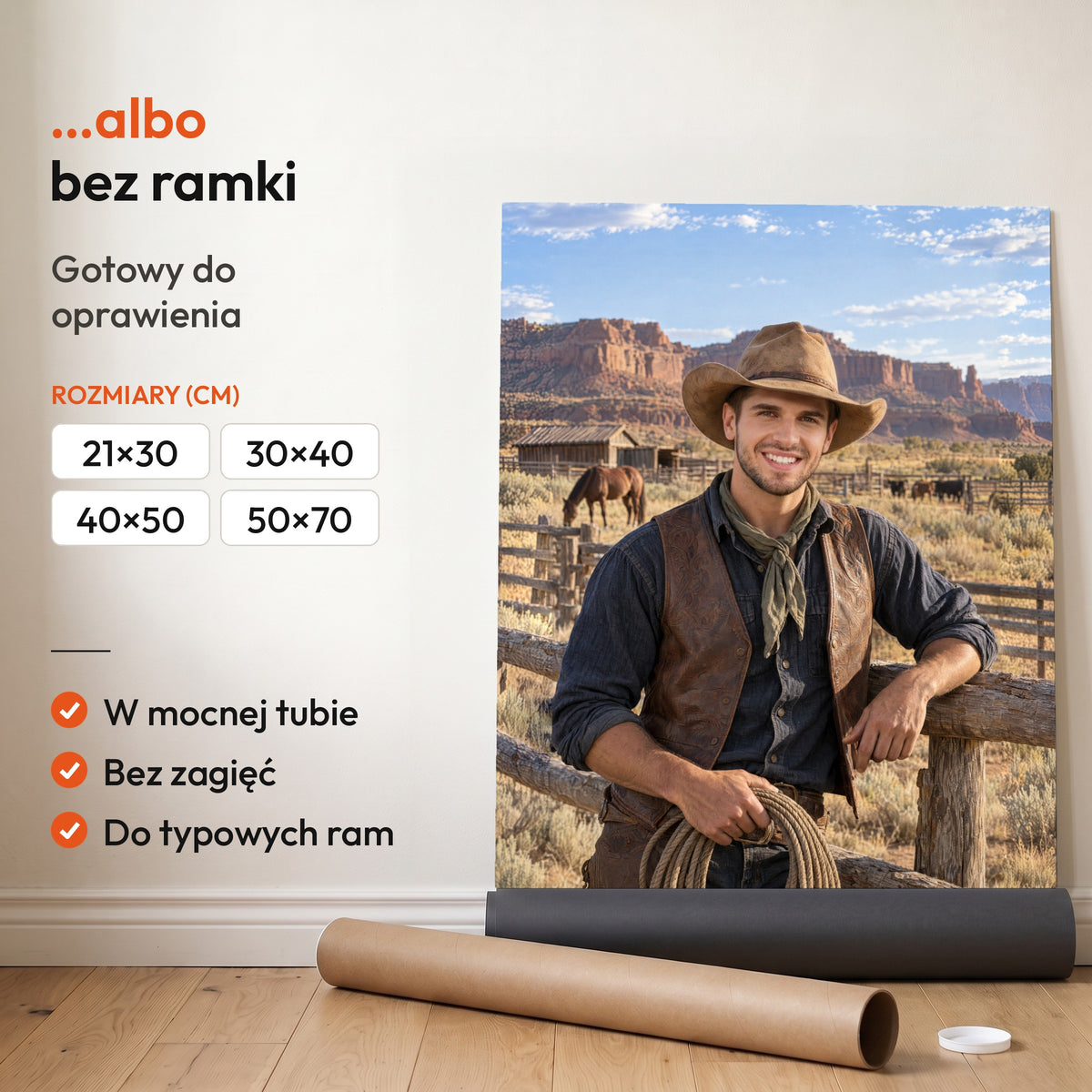 Kowboj z Rancza — plakat bez ramki C-PL-ROY-26-2130-NF