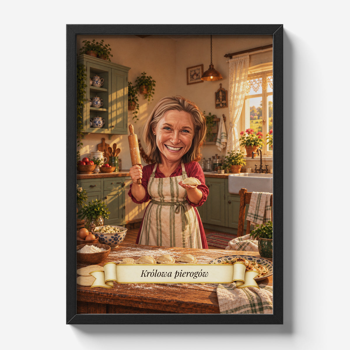 Królowa Pierogów — plakat w czarnej ramie