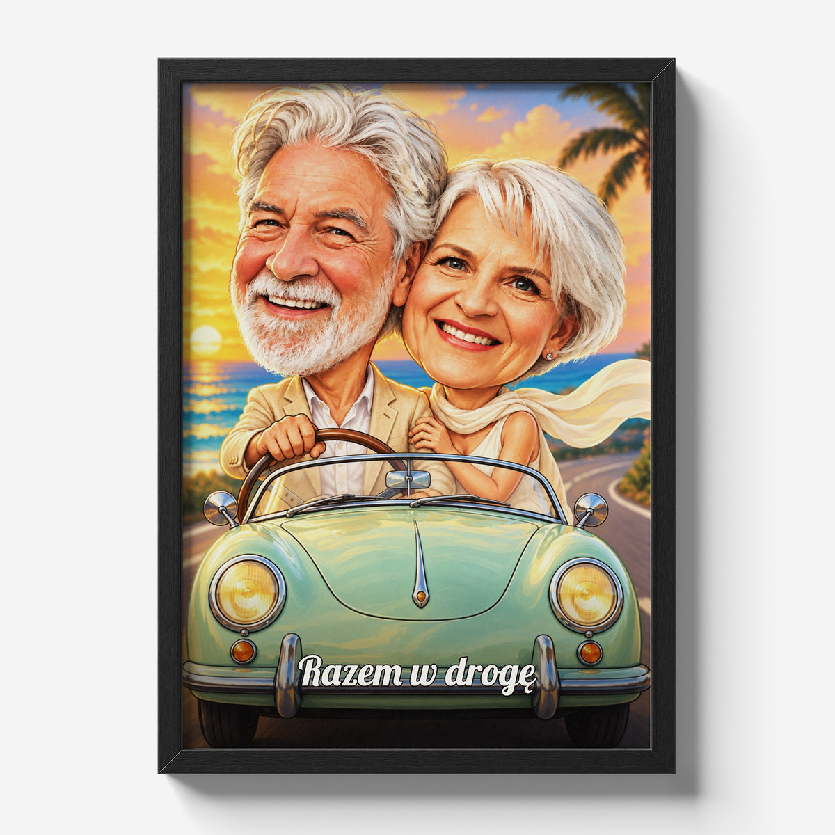 Razem W Drogę — plakat w czarnej ramie