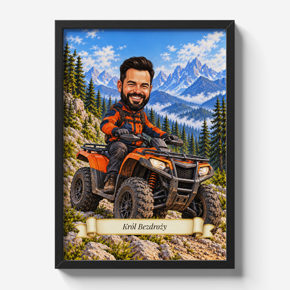 Quad — Król Bezdroży — plakat w czarnej ramie