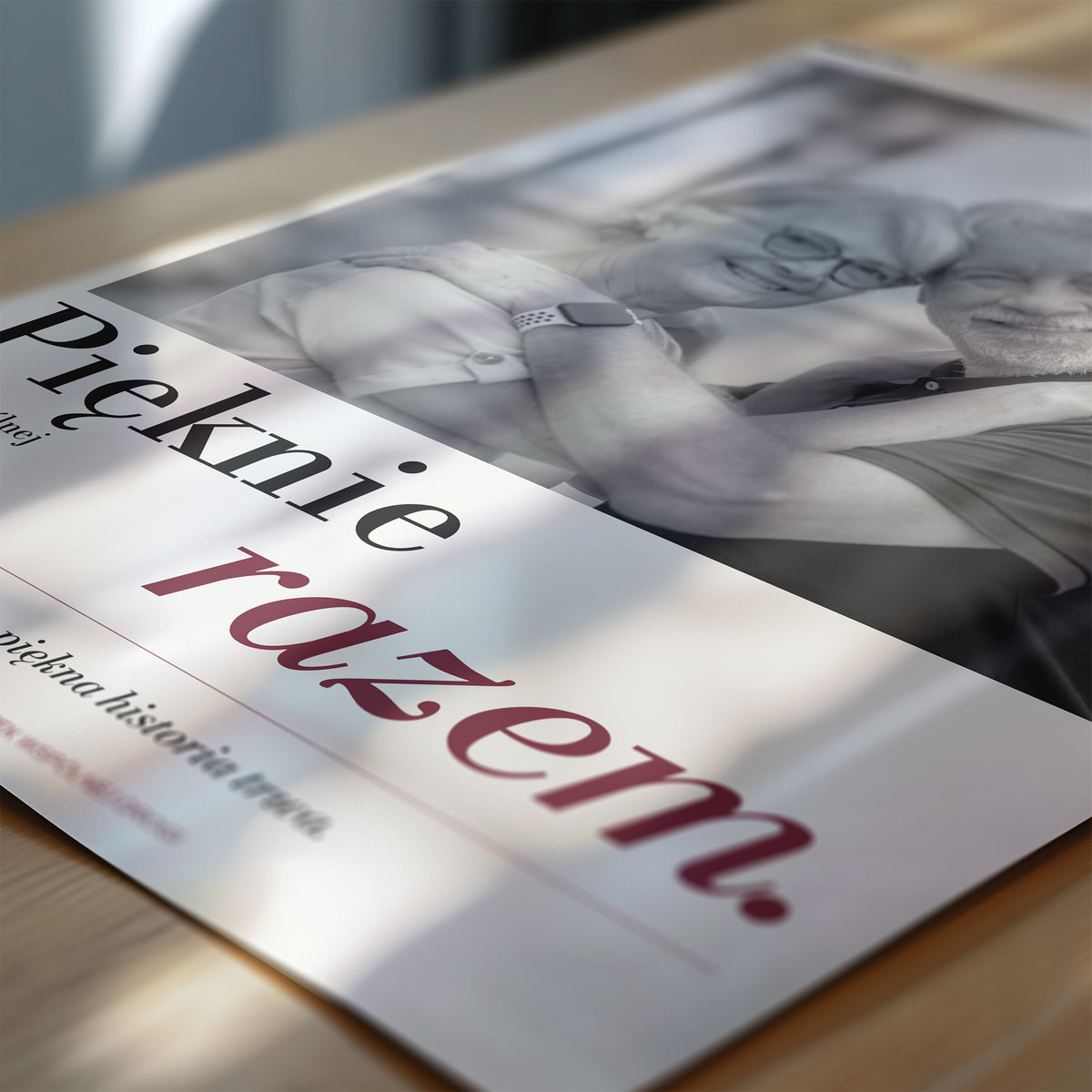 Personalizowany plakat Pięknie Razem na rocznicę ślubu zbliżenie druku C-PL-HEART-33-2130-NF