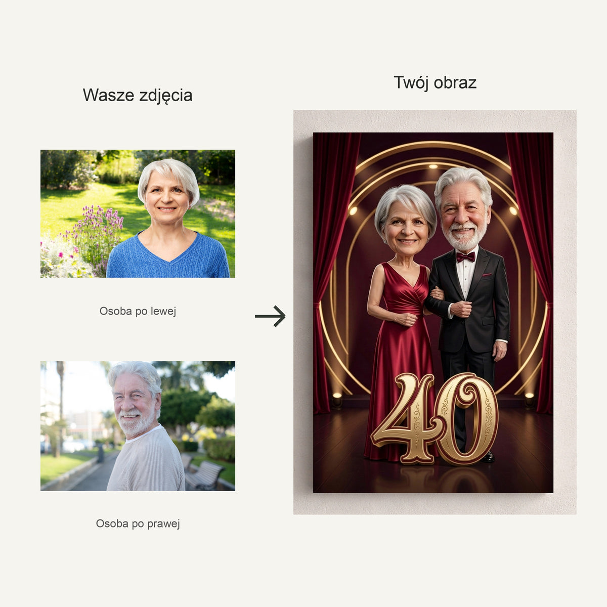 Rubin i Złoto — dwa zdjęcia źródłowe i portret po personalizacji C-CV-KAR-DOUB-10-2030