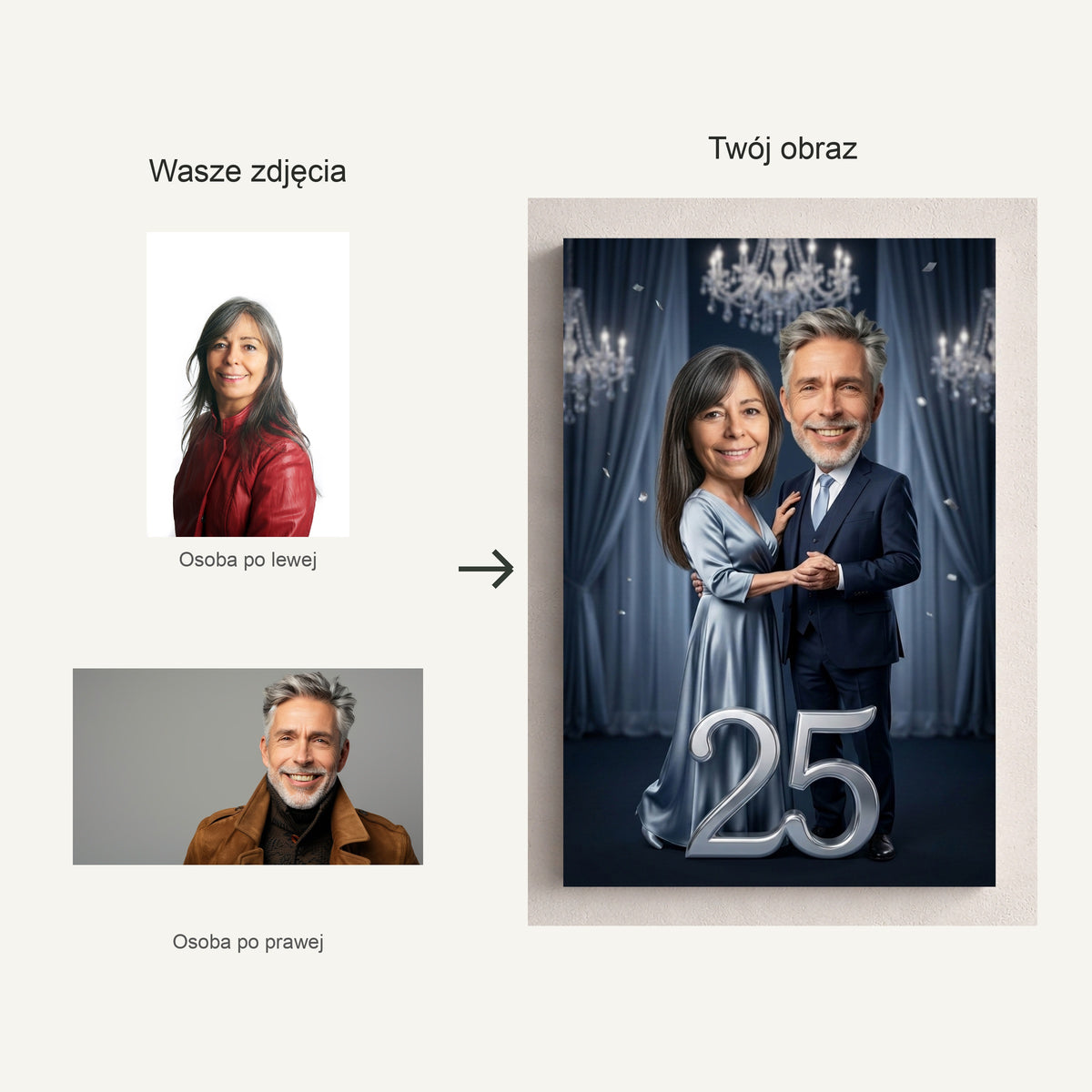 Srebrny Bal — dwa zdjęcia źródłowe i portret po personalizacji C-CV-KAR-DOUB-06-2030
