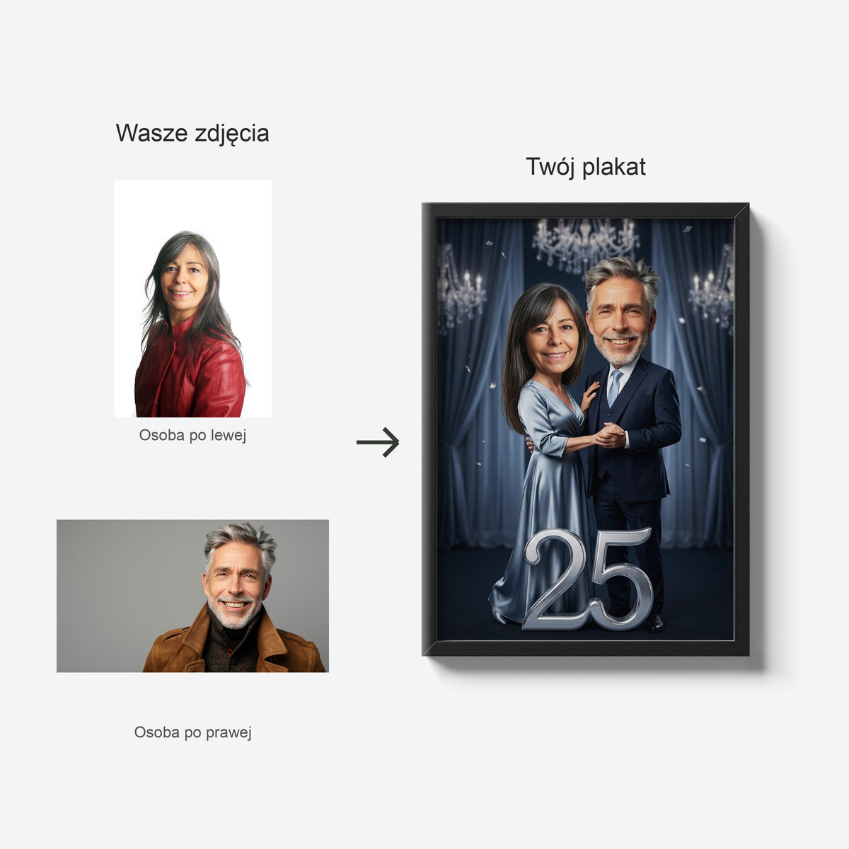 Srebrny Bal — dwa zdjęcia źródłowe i portret po personalizacji C-PL-KAR-DOUB-06-2130-NF