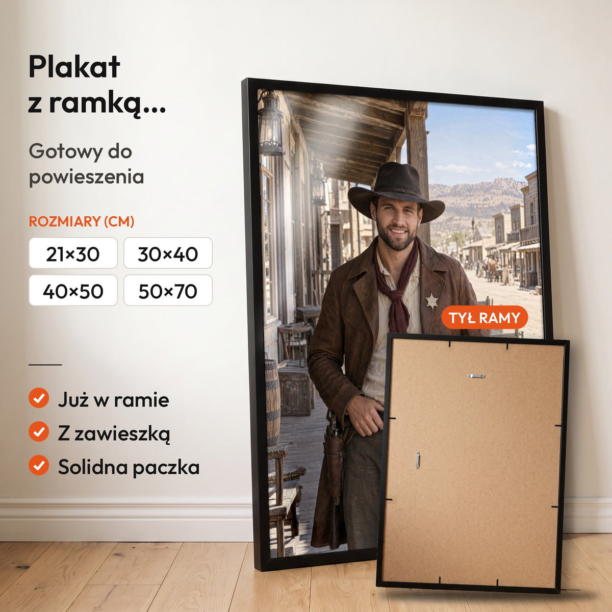 Szeryf Pogranicza — plakat z ramką C-PL-ROY-25-2130-NF
