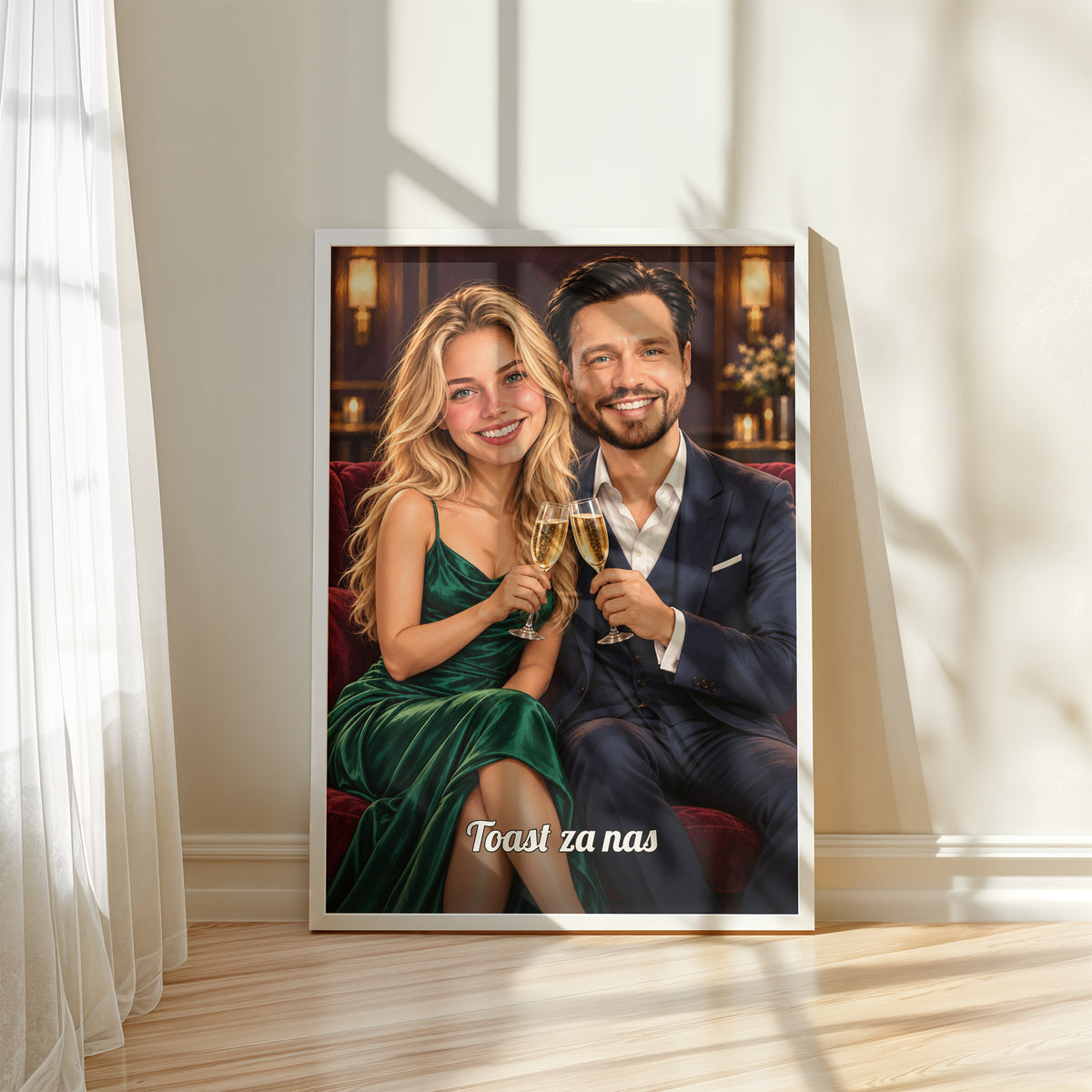 Toast Za Nas — plakat w białej ramie C-PL-KAR-DOUB-01-2130-NF