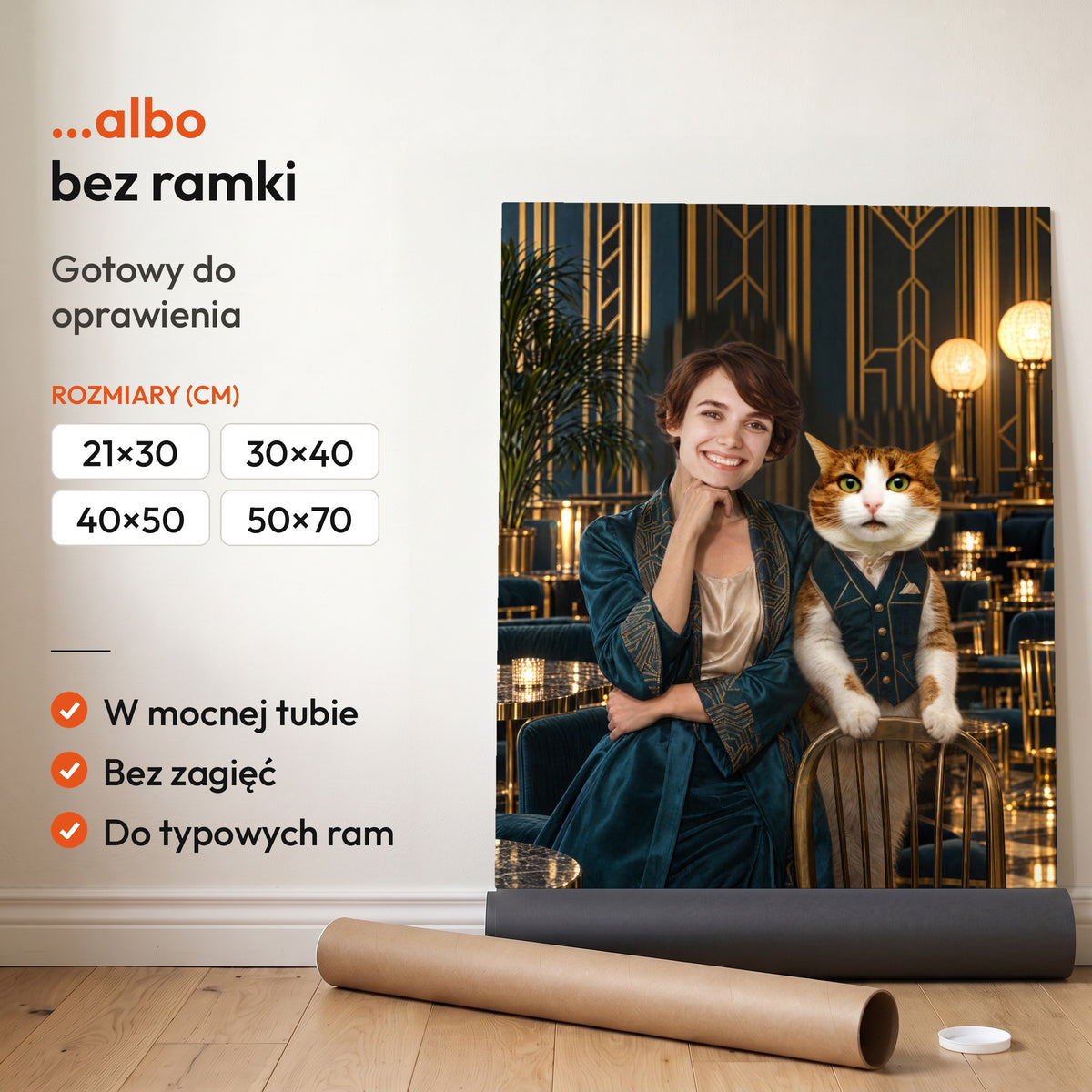 Złota Era — plakat z kotem — bez ramki, gotowy do oprawienia C-PL-ROY-PET-03-2130-NF