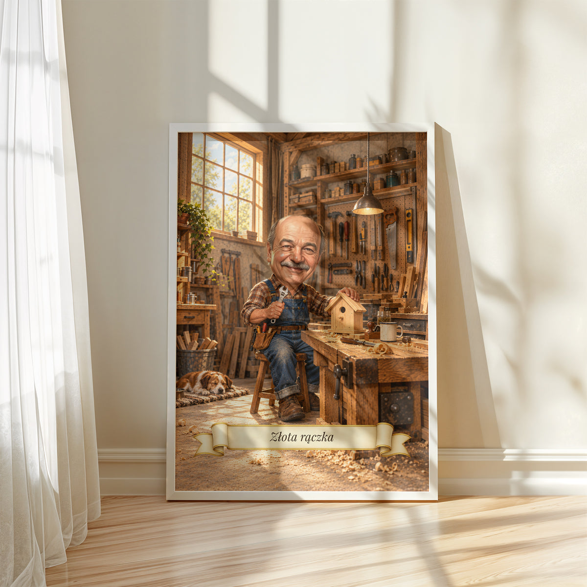 Złota Rączka — plakat w białej ramie C-PL-KAR-15-2130-NF