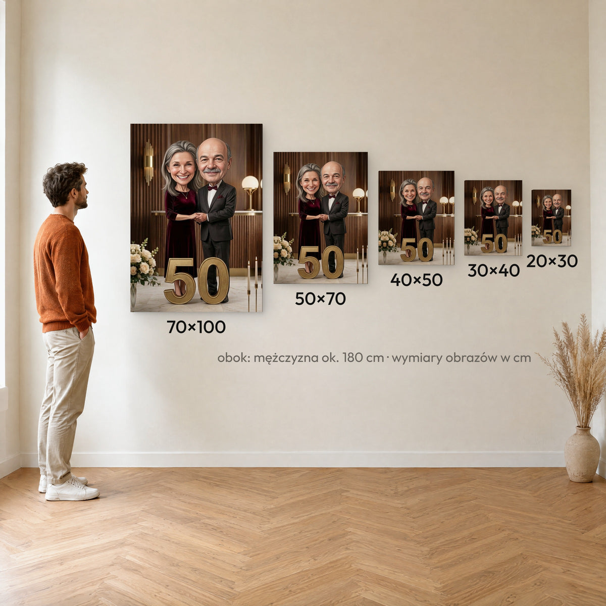 Złoty Jubileusz — porównanie pięciu rozmiarów płótna C-CV-KAR-DOUB-07-2030